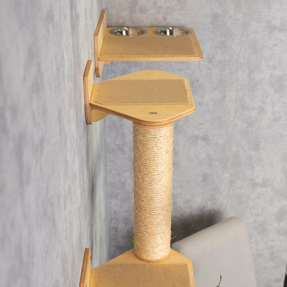 cat shelf, cat feeder, wall shelves, cat scratchers, color clear