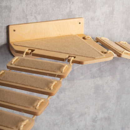 floating shelf, cat bridge, cat climbing wall
