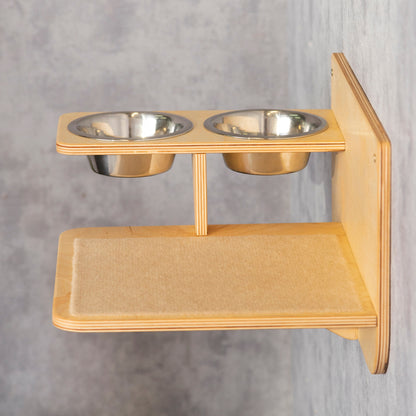 cat feeder, color clear, side view