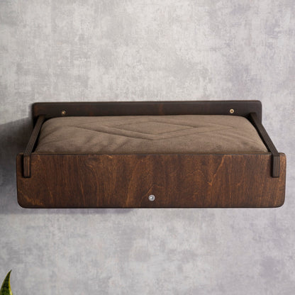 elevated cat bed, color wenge