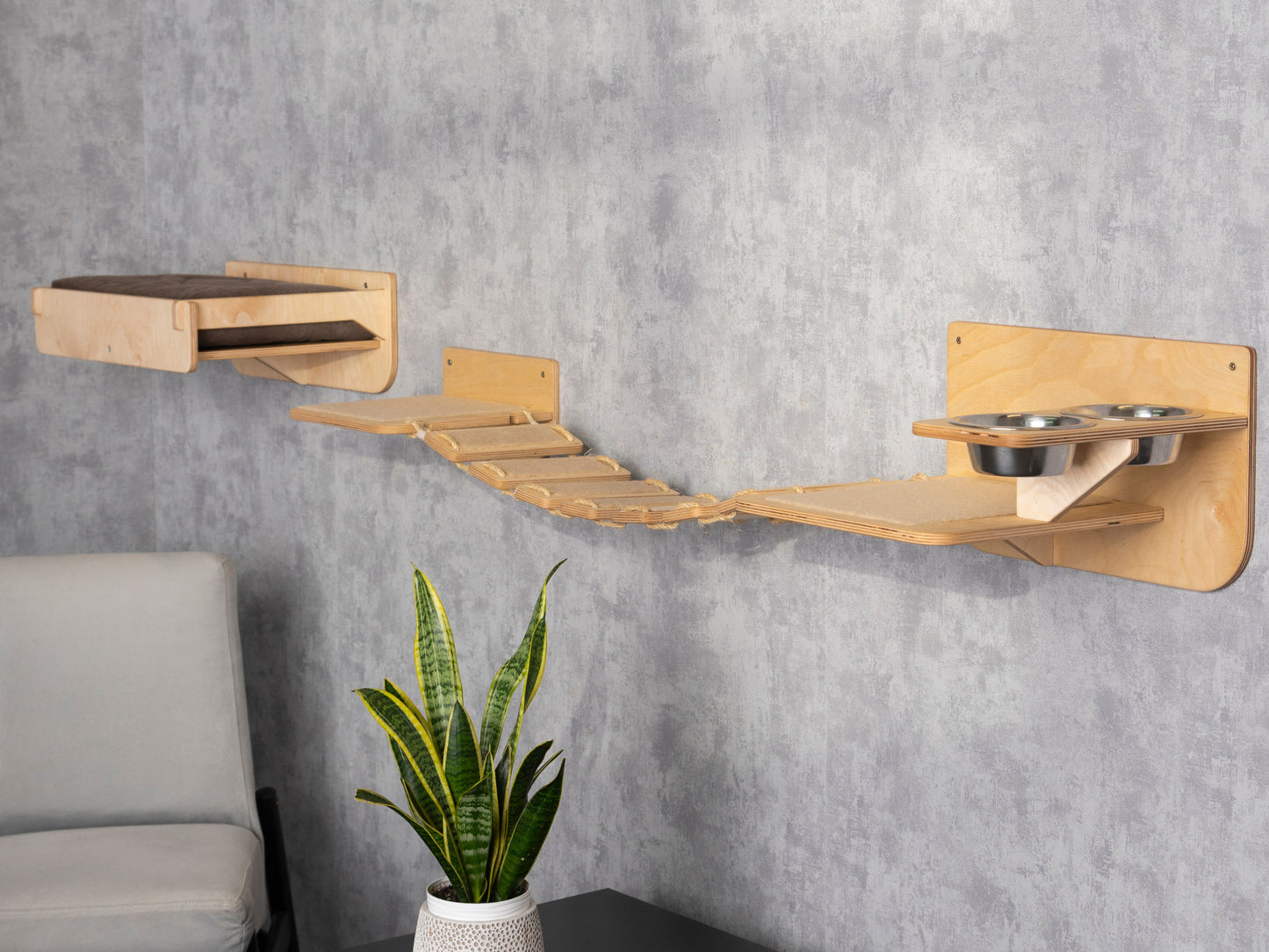 Einzigartige Kombination aus Katzenbett und Brücke: Bieten Sie Ihrer Katze einen bequemen Platz zum Ausruhen und Spielen