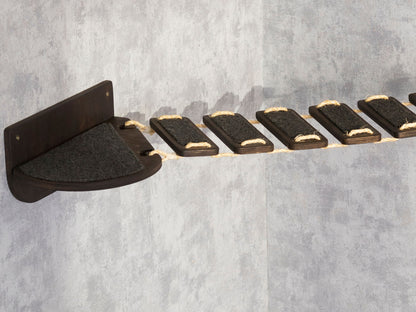 cat bridge, wall shelves