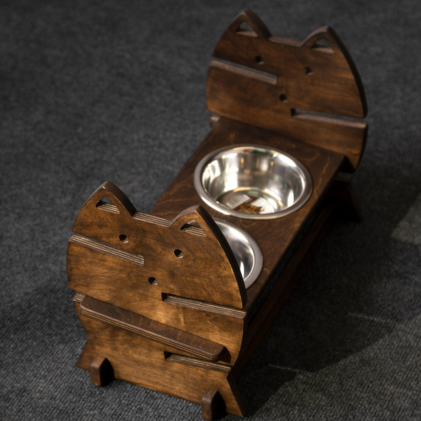cat feeder for cozy cat, color wenge, top view