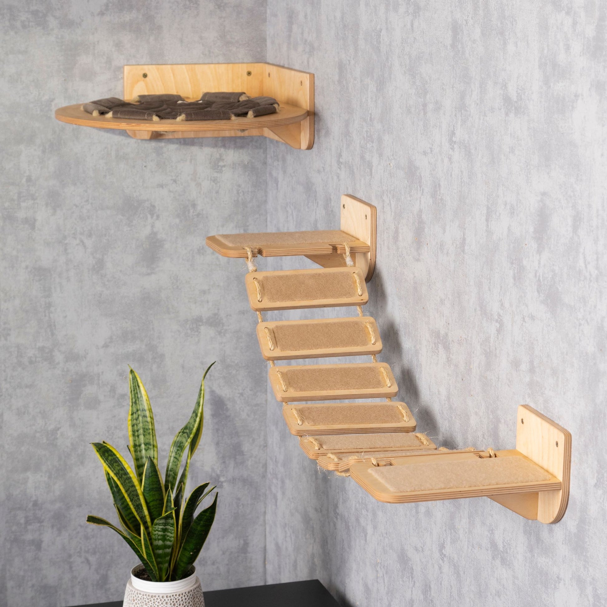 donut cat bed, cat hammock, cat wall shelves, cat bridge, cat climbing wall