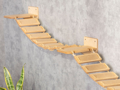cat wall furniture - wall shelves, cat bridge, cat climbing wall