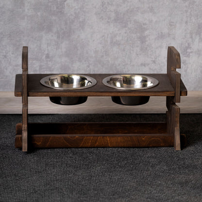 cat sale - cat feeder, color wenge, front view