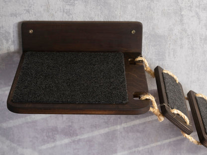 cat wall shelves, color wenge